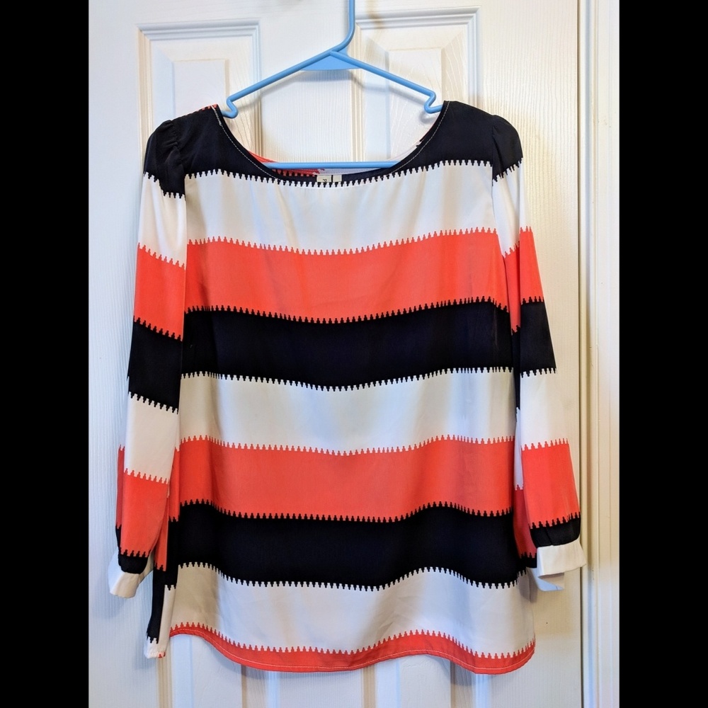 Pink Owl Apparel Striped Top Size Large